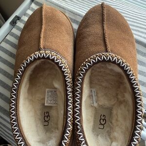 UGG Brown Suede Shearling Moccasin Slippers